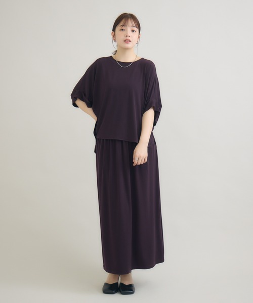 meeny miny(ミーニーマイニー)の「とろみ~スカート(スカート・レディース・パープル/ブルー/スミクロ・M-L/S-M)」の5枚目の写真