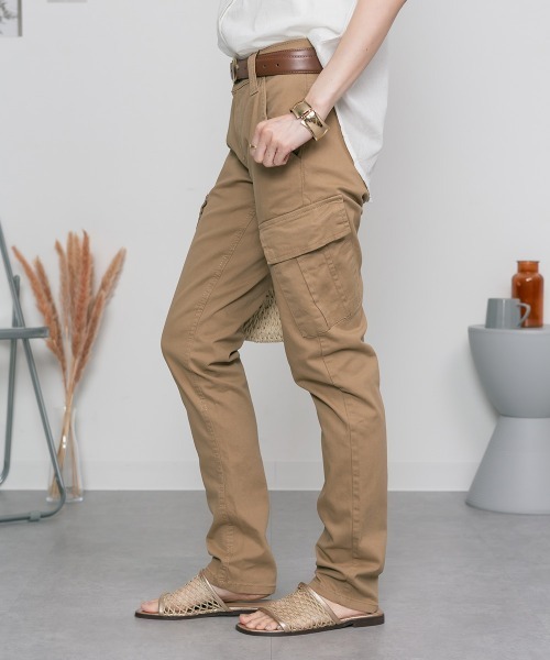 MARAI(マーライ)の「ストレッチツイル カーゴパンツ(カーゴパンツ・レディース・ベージュ/ブラック/カーキ・LL/3L/4L/L/M)」の14枚目の写真