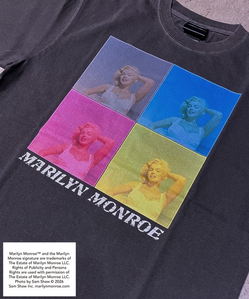 minius(ミニウス)の「【MARILYN MONROE/マリリン・モンロー】フォトTシャツ ピグメント染め ヴィンテージ ユニセックス 4分割ポップアートTシャツ(Tシャツ/カットソー・メンズ・ホワイト/ブラック・SMALL/MEDIUM/LARGE/X-LARGE)」の4枚目の写真