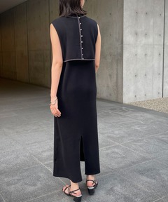 セール】【LEJA】ビジューストーンボレロベロアスリットIラインドレス