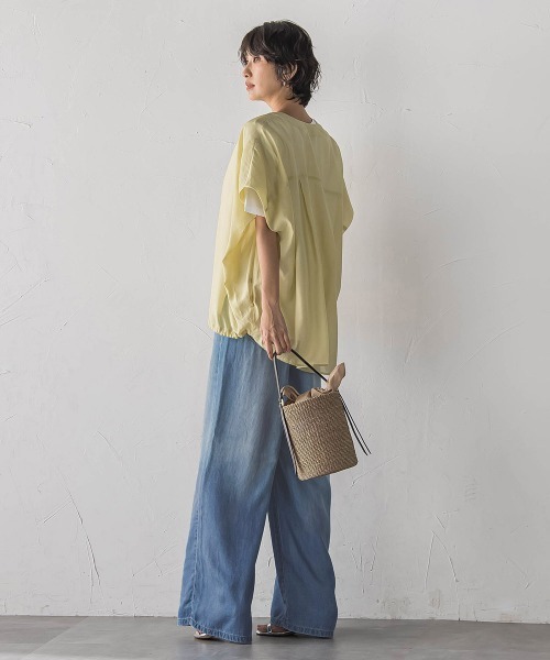 la.f…(ラエフ)の「ドレープシルクデニムパンツ(デニムパンツ・レディース・ブルー/ネイビー・9号/7号/11号)」の4枚目の写真