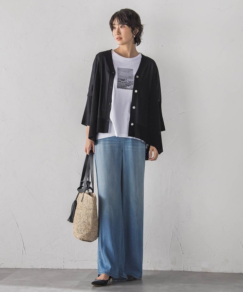 la.f…(ラエフ)の「ドレープシルクデニムパンツ(デニムパンツ・レディース・ブルー/ネイビー・9号/7号/11号)」の6枚目の写真