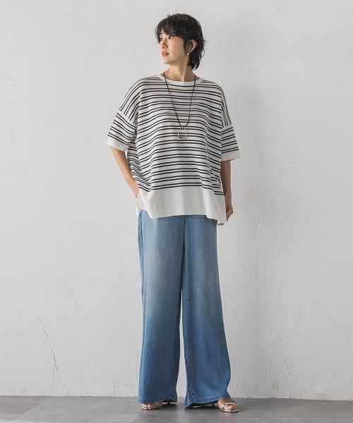la.f…(ラエフ)の「ドレープシルクデニムパンツ(デニムパンツ・レディース・ブルー/ネイビー・9号/7号/11号)」の9枚目の写真