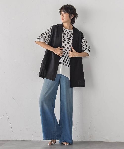 la.f…(ラエフ)の「ドレープシルクデニムパンツ(デニムパンツ・レディース・ブルー/ネイビー・9号/7号/11号)」の10枚目の写真