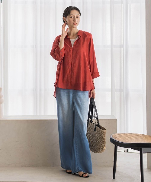 la.f…(ラエフ)の「ドレープシルクデニムパンツ(デニムパンツ・レディース・ブルー/ネイビー・9号/7号/11号)」の21枚目の写真