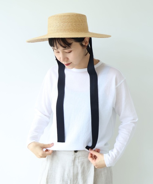 yuni(ユニ )の「△強撚C/Ny sheer long sleeve pullover(Tシャツ/カットソー・レディース・ブラック/ホワイト・FREE)」の1枚目の写真