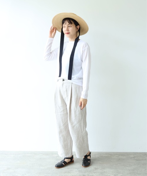 yuni(ユニ )の「△強撚C/Ny sheer long sleeve pullover(Tシャツ/カットソー・レディース・ブラック/ホワイト・FREE)」の10枚目の写真