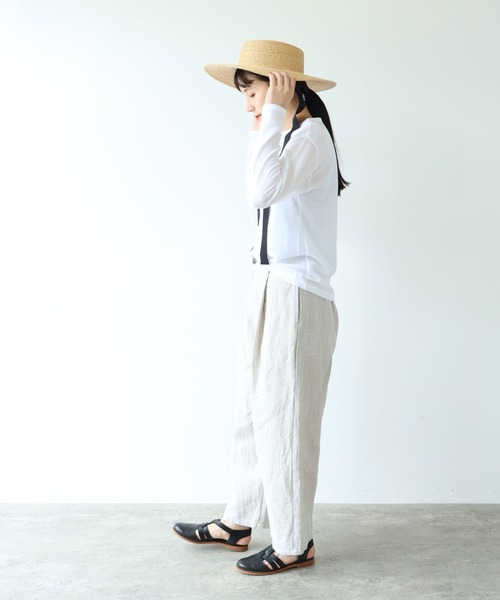 yuni(ユニ )の「△強撚C/Ny sheer long sleeve pullover(Tシャツ/カットソー・レディース・ブラック/ホワイト・FREE)」の11枚目の写真