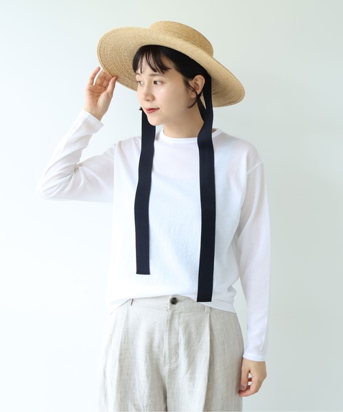 yuni(ユニ )の「△強撚C/Ny sheer long sleeve pullover(Tシャツ/カットソー・レディース・ブラック/ホワイト・FREE)」の13枚目の写真
