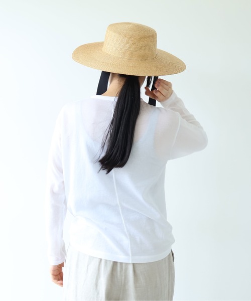yuni(ユニ )の「△強撚C/Ny sheer long sleeve pullover(Tシャツ/カットソー・レディース・ブラック/ホワイト・FREE)」の15枚目の写真