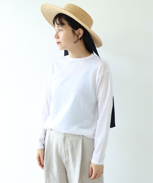 yuni(ユニ )の「△強撚C/Ny sheer long sleeve pullover(Tシャツ/カットソー・レディース・ブラック/ホワイト・FREE)」の14枚目の写真