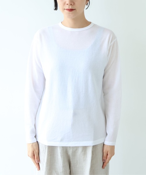 yuni(ユニ )の「△強撚C/Ny sheer long sleeve pullover(Tシャツ/カットソー・レディース・ブラック/ホワイト・FREE)」の16枚目の写真