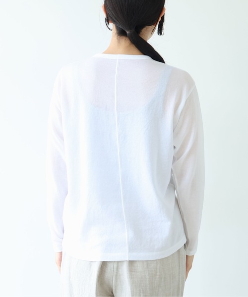 yuni(ユニ )の「△強撚C/Ny sheer long sleeve pullover(Tシャツ/カットソー・レディース・ブラック/ホワイト・FREE)」の18枚目の写真