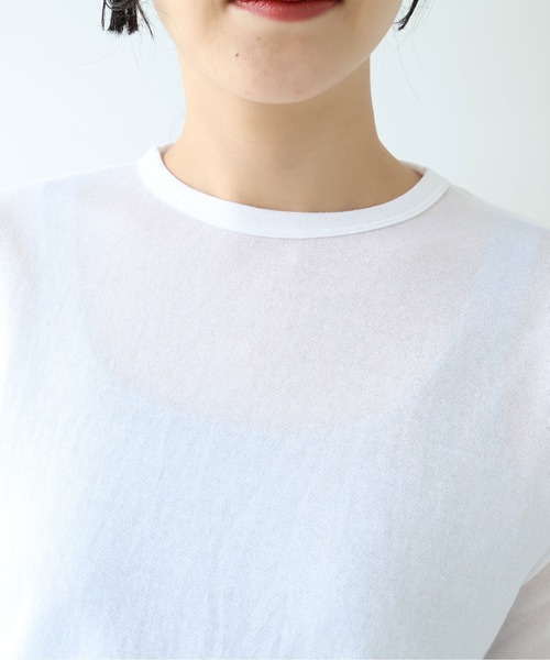yuni(ユニ )の「△強撚C/Ny sheer long sleeve pullover(Tシャツ/カットソー・レディース・ブラック/ホワイト・FREE)」の19枚目の写真