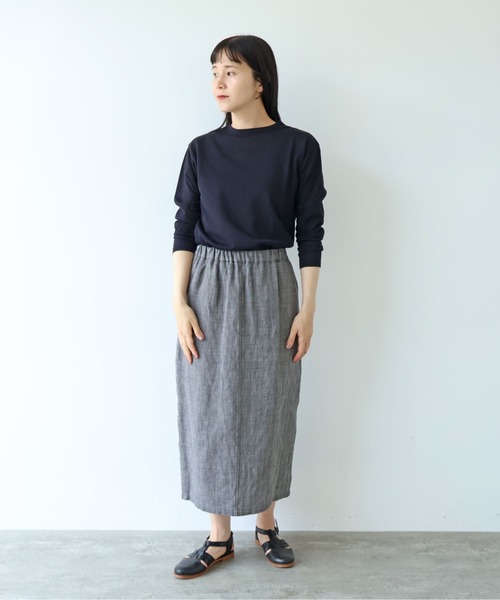 yuni(ユニ )の「△強撚C/Ny sheer long sleeve pullover(Tシャツ/カットソー・レディース・ブラック/ホワイト・FREE)」の3枚目の写真