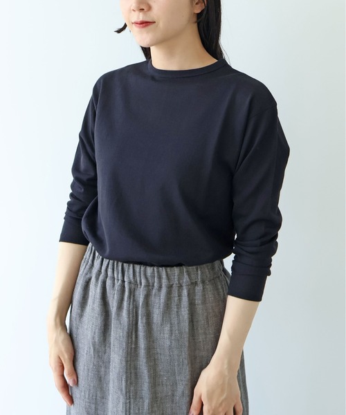 yuni(ユニ )の「△強撚C/Ny sheer long sleeve pullover(Tシャツ/カットソー・レディース・ブラック/ホワイト・FREE)」の5枚目の写真
