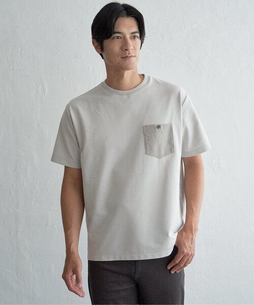ikka(イッカ)の「【接触冷感】デニムライクポケットTシャツ(Tシャツ/カットソー・メンズ・ライトグレー/ブラック/ネイビー・M/L/XL/S)」の14枚目の写真
