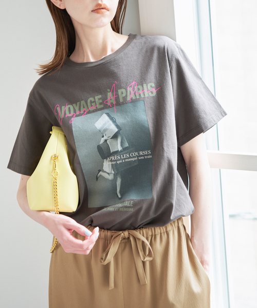U by SPICK&SPAN(ユーバイスピックアンドスパン)の「《WEB限定 / 追加》TRICOMER VOYAGE A PARIS GIRL TEE 2(Tシャツ/カットソー・レディース・ホワイト/ブラック系その他・FREE)」の2枚目の写真