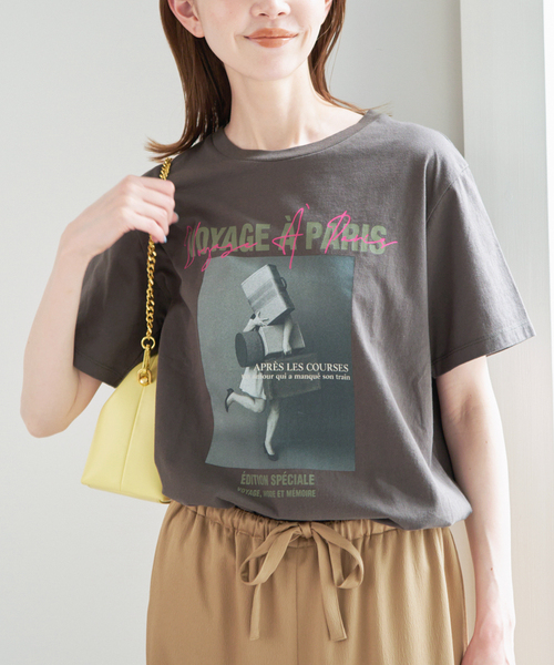 U by SPICK&SPAN(ユーバイスピックアンドスパン)の「《WEB限定 / 追加》TRICOMER VOYAGE A PARIS GIRL TEE 2(Tシャツ/カットソー・レディース・ホワイト/ブラック系その他・FREE)」の4枚目の写真