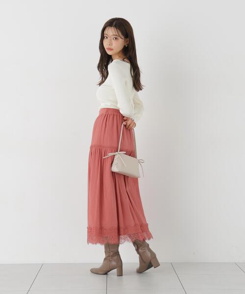 PROPORTION BODY DRESSING(プロポーションボディドレッシング)の「レース切り替えティアードスカート / 1216220700(スカート・レディース・ブラック/ピンク・MEDIUM/P/S)」の17枚目の写真