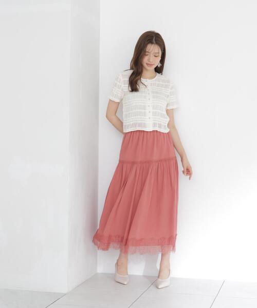 PROPORTION BODY DRESSING(プロポーションボディドレッシング)の「レース切り替えティアードスカート / 1216220700(スカート・レディース・ブラック/ピンク・MEDIUM/P/S)」の18枚目の写真