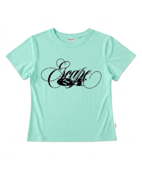 ESCAPEFROM(エスケープフロム)の「ドットラインエスケープレタリングプリントスリムフィット半袖Tシャツミント(Tシャツ/カットソー・レディース・その他・MEDIUM)」の2枚目の写真