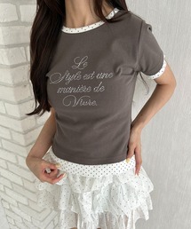 ドットレイヤードスタッズロゴTシャツ