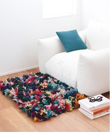 MILLION CARATS（ミリオンカラッツ）の「【リサイクルファブリック・60×80cm】《yao》 - India Bushy Rug L Whitish - インドのハギレが彩るラグマット（ラグ/マット）」