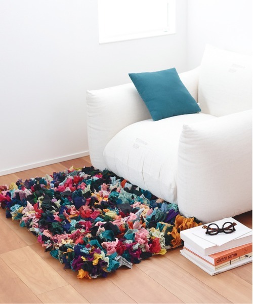リサイクルファブリック・60×80cm】《yao》 - India Bushy Rug L