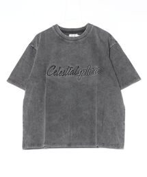 【RES】【ATELANE】硫化染 トラ刺繍、ロゴ エンボス、S/S TEE