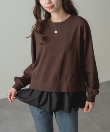 【ANNA LUNA】 重ね着 見え が叶う レイヤード風 プルオーバー 秋服 レイヤードトップス