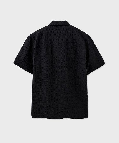 NOIRER(ノイア)の「オーバーサイズリップルハーフシャツ(ブラック)(シャツ/ブラウス・メンズ・その他・48/50/52)」の3枚目の写真
