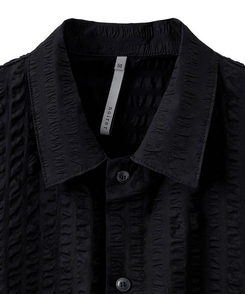 NOIRER(ノイア)の「オーバーサイズリップルハーフシャツ(ブラック)(シャツ/ブラウス・メンズ・その他・48/50/52)」の4枚目の写真