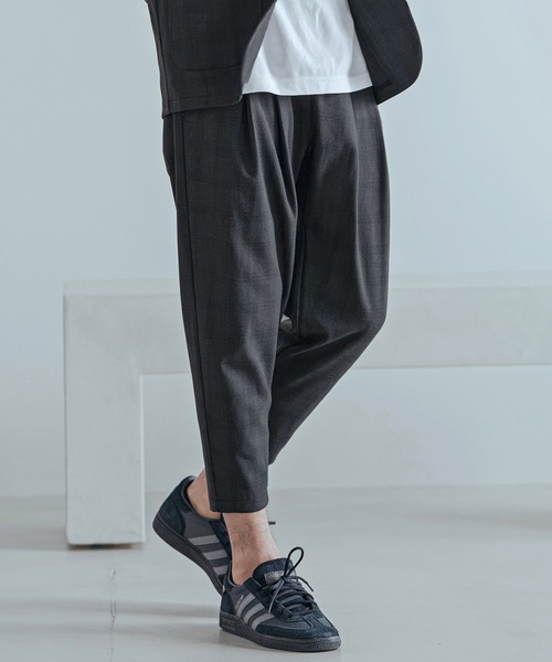 Magine(マージン)の「mp15243-Herringbone Check - Solid TR Stretch Tapered Easy Pants テーパードイージーパンツ(MGN-263-010)(その他パンツ・メンズ・ブラック/ブラック系その他/グレー系その他・44/46/48)」の3枚目の写真