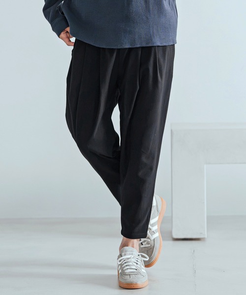 Magine(マージン)の「mp15243-Herringbone Check - Solid TR Stretch Tapered Easy Pants テーパードイージーパンツ(MGN-263-010)(その他パンツ・メンズ・ブラック/ブラック系その他/グレー系その他・44/46/48)」の5枚目の写真