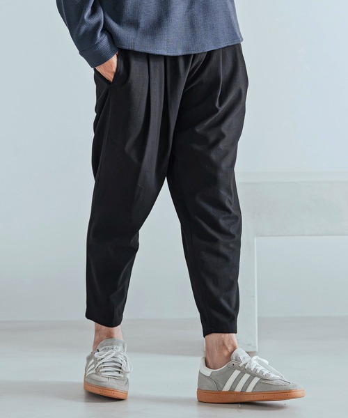 Magine(マージン)の「mp15243-Herringbone Check - Solid TR Stretch Tapered Easy Pants テーパードイージーパンツ(MGN-263-010)(その他パンツ・メンズ・ブラック/ブラック系その他/グレー系その他・44/46/48)」の6枚目の写真