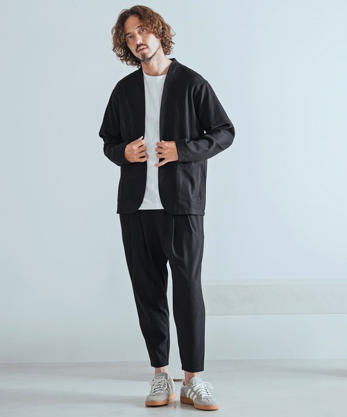 Magine(マージン)の「mp15243-Herringbone Check - Solid TR Stretch Tapered Easy Pants テーパードイージーパンツ(MGN-263-010)(その他パンツ・メンズ・ブラック/ブラック系その他/グレー系その他・44/46/48)」の7枚目の写真