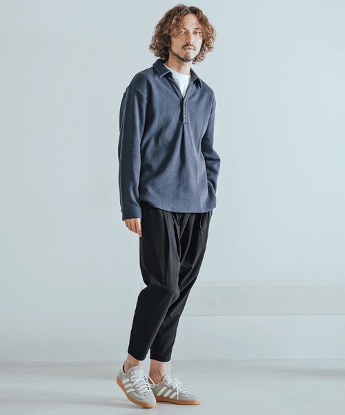 Magine(マージン)の「mp15243-Herringbone Check - Solid TR Stretch Tapered Easy Pants テーパードイージーパンツ(MGN-263-010)(その他パンツ・メンズ・ブラック/ブラック系その他/グレー系その他・44/46/48)」の9枚目の写真