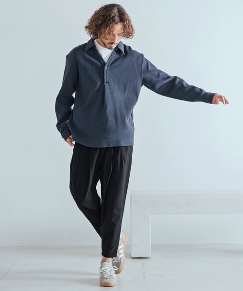 Magine(マージン)の「mp15243-Herringbone Check - Solid TR Stretch Tapered Easy Pants テーパードイージーパンツ(MGN-263-010)(その他パンツ・メンズ・ブラック/ブラック系その他/グレー系その他・44/46/48)」の10枚目の写真