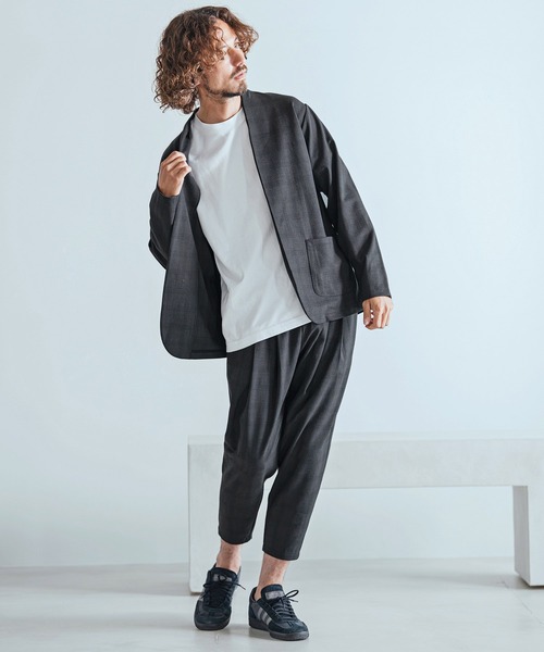 Magine(マージン)の「mp15243-Herringbone Check - Solid TR Stretch Tapered Easy Pants テーパードイージーパンツ(MGN-263-010)(その他パンツ・メンズ・ブラック/ブラック系その他/グレー系その他・44/46/48)」の15枚目の写真