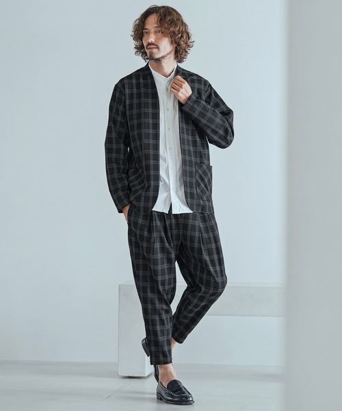 Magine(マージン)の「mp15243-Herringbone Check - Solid TR Stretch Tapered Easy Pants テーパードイージーパンツ(MGN-263-010)(その他パンツ・メンズ・ブラック/ブラック系その他/グレー系その他・44/46/48)」の20枚目の写真