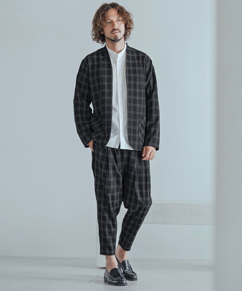 Magine(マージン)の「mp15243-Herringbone Check - Solid TR Stretch Tapered Easy Pants テーパードイージーパンツ(MGN-263-010)(その他パンツ・メンズ・ブラック/ブラック系その他/グレー系その他・44/46/48)」の21枚目の写真