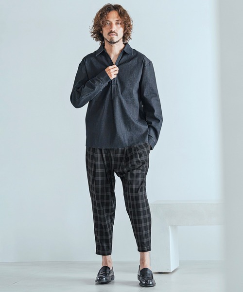 Magine(マージン)の「mp15243-Herringbone Check - Solid TR Stretch Tapered Easy Pants テーパードイージーパンツ(MGN-263-010)(その他パンツ・メンズ・ブラック/ブラック系その他/グレー系その他・44/46/48)」の22枚目の写真