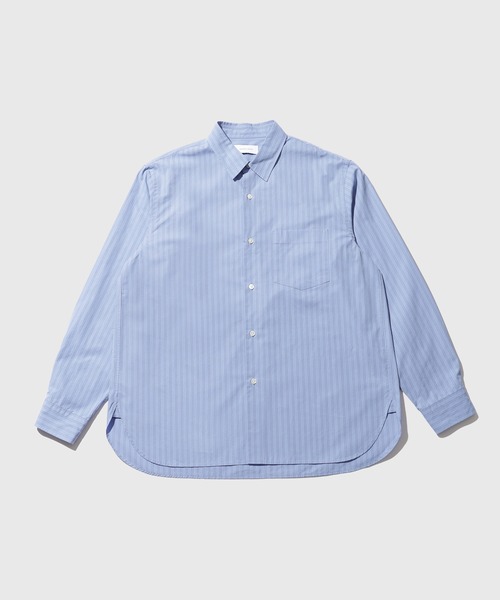 ADAM ET ROPE'(アダムエロペ)の「ストライプタイプライターレギュラーカラーシャツ(シャツ/ブラウス・メンズ・ブルー系その他4/ダークブラウン・L/M)」の8枚目の写真
