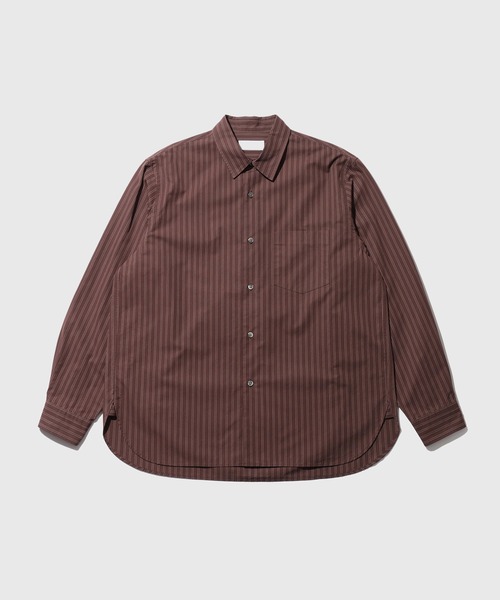ADAM ET ROPE'(アダムエロペ)の「ストライプタイプライターレギュラーカラーシャツ(シャツ/ブラウス・メンズ・ブルー系その他4/ダークブラウン・L/M)」の9枚目の写真