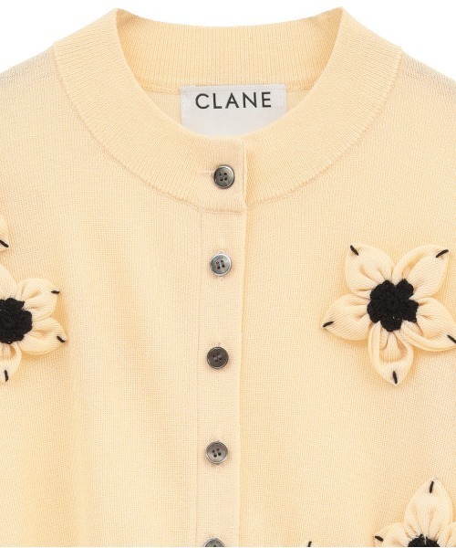 CLANE(クラネ)の「【CLANE/クラネ】FLOWER MOTIF KNIT CARDIGAN/フラワーモチーフニットカーディガン(カーディガン/ボレロ・レディース・ブラック/イエロー・1)」の10枚目の写真
