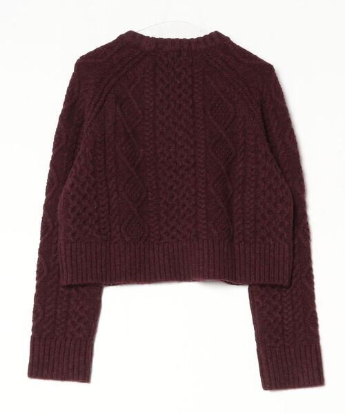 PENDLETON(ペンドルトン)の「【T20】【PENDLETON/ペンドルトン】CROPPED FISHERMAN SWEATER(ニット/セーター・レディース・ワインレッド/グリーン/ナチュラル・MEDIUM/SMALL)」の4枚目の写真