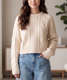 【T20】【PENDLETON/ペンドルトン】CROPPED FISHERMAN SWEATER