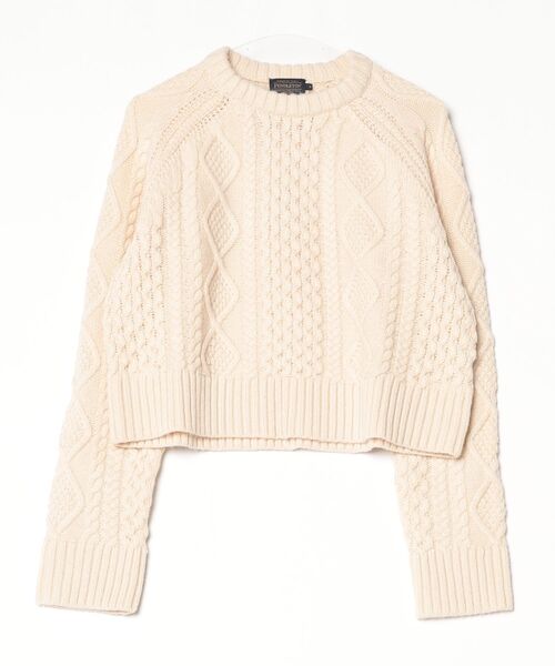 PENDLETON(ペンドルトン)の「【T20】【PENDLETON/ペンドルトン】CROPPED FISHERMAN SWEATER(ニット/セーター・レディース・ワインレッド/グリーン/ナチュラル・MEDIUM/SMALL)」の5枚目の写真