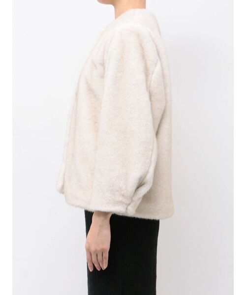TONAL(トーナル)の「ノーカラーボアブルゾン(ブルゾン・レディース・オフホワイト/グレー/ブラウン・MEDIUM/SMALL)」の22枚目の写真